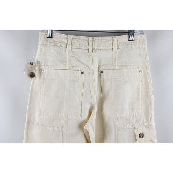 Anthropologie Pants Womens 2 Ivory The Carson Utility Barrel Leg (28x24) NWT - Picture 9 of 12